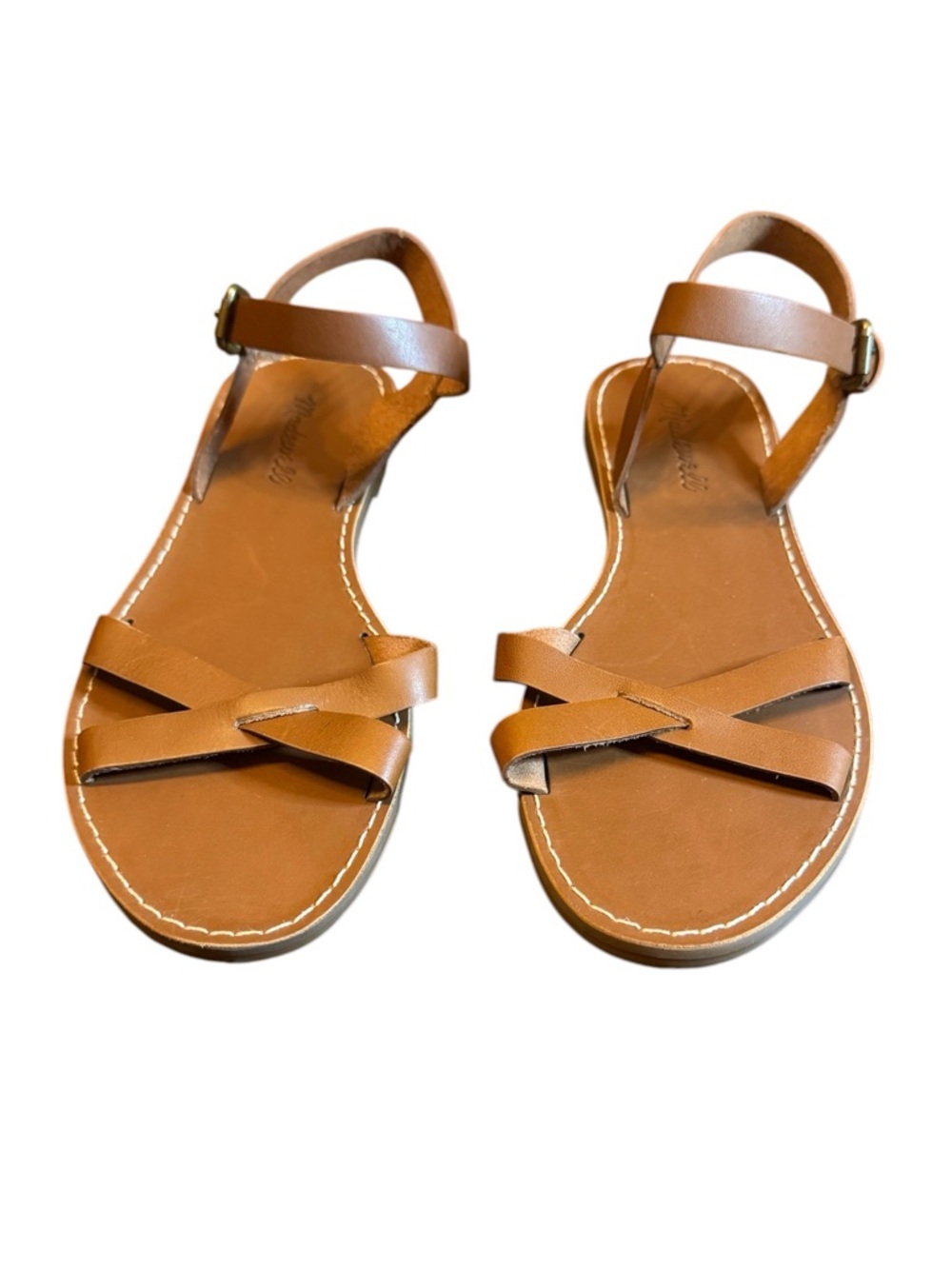 Madewell NWOT Cognac Leather Strappy Ankle Sandals Size 8.5